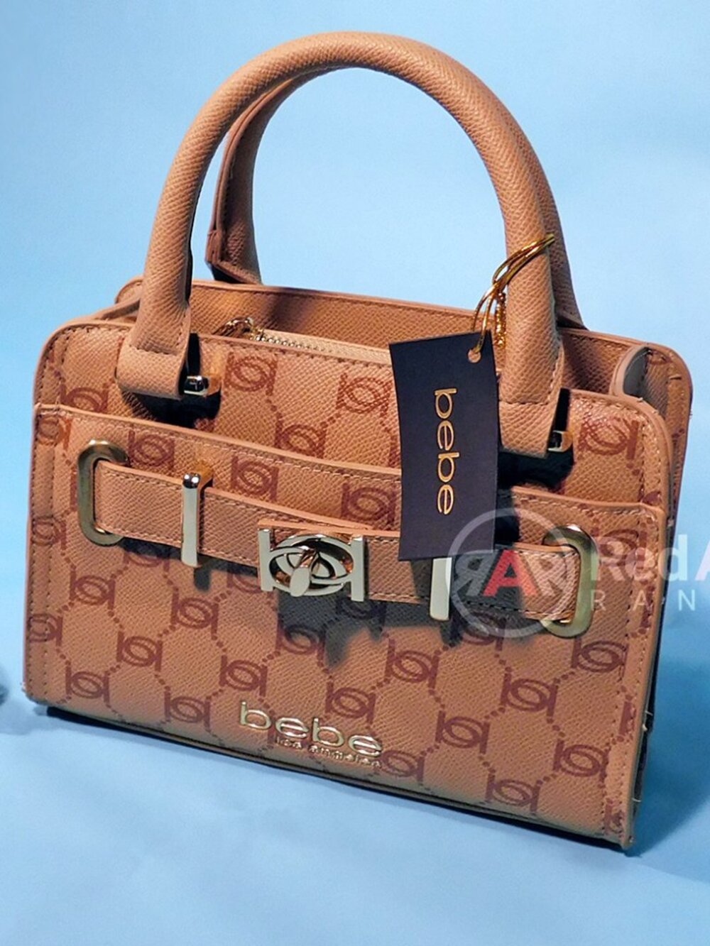 NWT Bebe Evie top handle tote bag in camel with removable crossbody strap $109